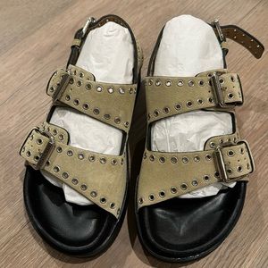 ISABEL MARANT
Ophie eyelet-embellished buckled suede sandals